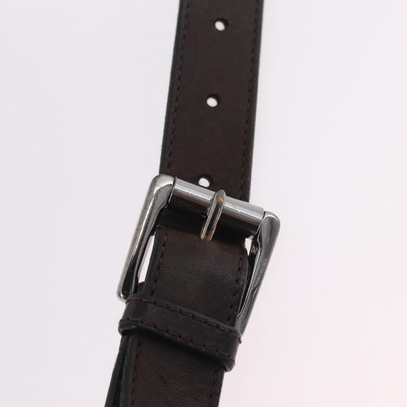 Jimmy Choo Waist Bag Leather Brown Silver Auth bs37173