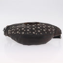 Jimmy Choo Waist Bag Leather Brown Silver Auth bs37173-6