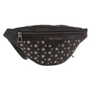 Jimmy Choo Waist Bag Leather Brown Silver Auth bs37173-1