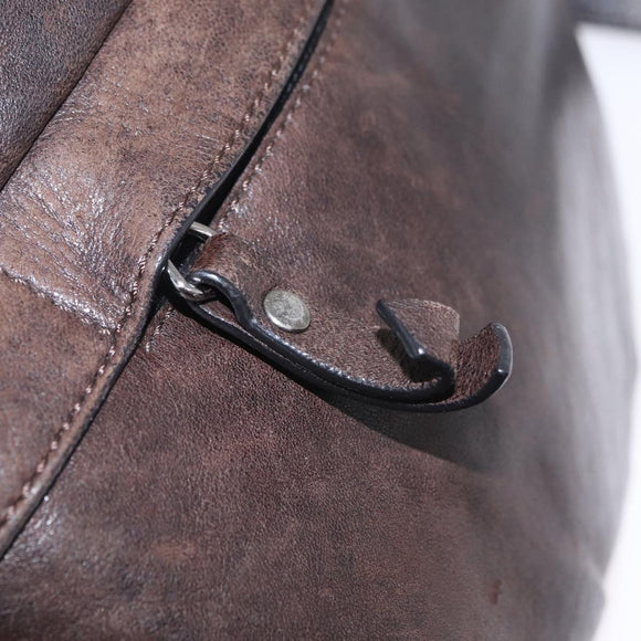 Jimmy Choo Waist Bag Leather Brown Silver Auth bs37173