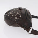 Jimmy Choo Waist Bag Leather Brown Silver Auth bs37173-4