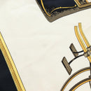 HERMES Carre 90 Scarf Silk Black White Auth bs37175-19