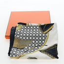 HERMES Carre 90 Scarf Silk Black White Auth bs37175-12