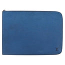 LOUIS VUITTON Epi Clutch Bag 2 Set Blue Brown LV Auth bs37177-2