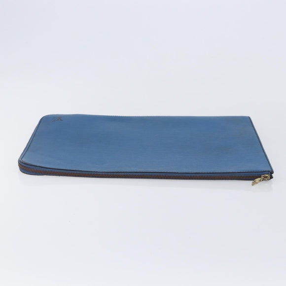 LOUIS VUITTON Epi Clutch Bag 2 Set Blue Brown LV Auth bs37177