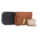 LOUIS VUITTON Damier Graphite Epi Bag Marcolour 3 Set Brown White Auth bs37182-1