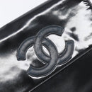 CHANEL COCO Mark Chain Hand Bag Patent leather Black Silver CC Auth bs37188-20