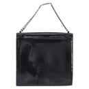 CHANEL COCO Mark Chain Hand Bag Patent leather Black Silver CC Auth bs37188-2