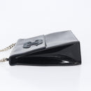CHANEL COCO Mark Chain Hand Bag Patent leather Black Silver CC Auth bs37188-4