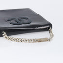 CHANEL COCO Mark Chain Hand Bag Patent leather Black Silver CC Auth bs37188-6