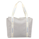 CHANEL Sports Tote Bag Nylon Gray Silver CC Auth bs37193-2