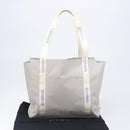 CHANEL Sports Tote Bag Nylon Gray Silver CC Auth bs37193-12