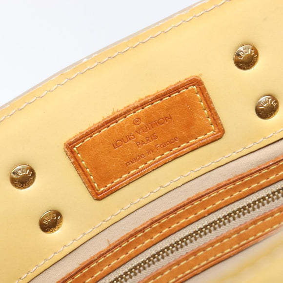 LOUIS VUITTON Monogram Vernis Reade PM Hand Bag Beige M91144 LV Auth bs37196