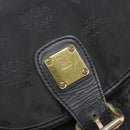 MCM Vicetos Logogram Backpack Nylon Black Gold Auth bs37198-17