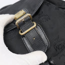 MCM Vicetos Logogram Backpack Nylon Black Gold Auth bs37198-18