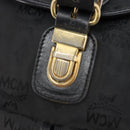 MCM Vicetos Logogram Backpack Nylon Black Gold Auth bs37198-19
