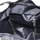 MCM Vicetos Logogram Backpack Nylon Black Gold Auth bs37198-24