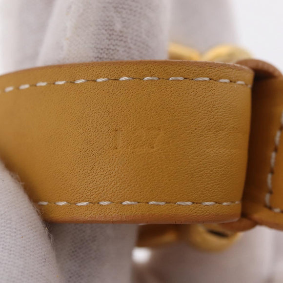 LOEWE Shoulder Bag Leather Beige Gold Auth bs37200A