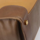 LOEWE Boston Bag Leather Beige Gold Auth bs37201-14