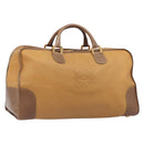LOEWE Boston Bag Leather Beige Gold Auth bs37201-1