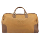 LOEWE Boston Bag Leather Beige Gold Auth bs37201-13