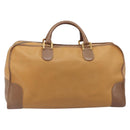 LOEWE Boston Bag Leather Beige Gold Auth bs37201-2