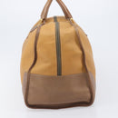 LOEWE Boston Bag Leather Beige Gold Auth bs37201-3