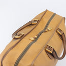 LOEWE Boston Bag Leather Beige Gold Auth bs37201-6