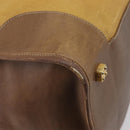 LOEWE Boston Bag Leather Beige Gold Auth bs37202-16