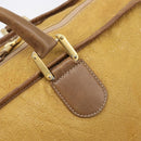 LOEWE Boston Bag Leather Beige Gold Auth bs37202-17