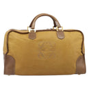 LOEWE Boston Bag Leather Beige Gold Auth bs37202-13