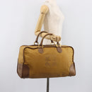 LOEWE Boston Bag Leather Beige Gold Auth bs37202-20
