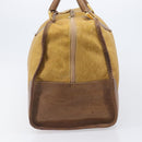 LOEWE Boston Bag Leather Beige Gold Auth bs37202-4