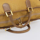 LOEWE Boston Bag Leather Beige Gold Auth bs37202-7