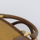 LOEWE Boston Bag Leather Beige Gold Auth bs37202-8