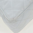 CHANEL Matelasse Chain Shoulder Bag Lamb Skin White Gold CC Auth bs37211-11