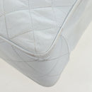 CHANEL Matelasse Chain Shoulder Bag Lamb Skin White Gold CC Auth bs37211-14