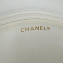 CHANEL Matelasse Chain Shoulder Bag Lamb Skin White Gold CC Auth bs37211-21