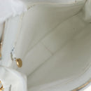 CHANEL Matelasse Chain Shoulder Bag Lamb Skin White Gold CC Auth bs37211-22