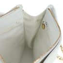 CHANEL Matelasse Chain Shoulder Bag Lamb Skin White Gold CC Auth bs37211-24