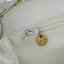 CHANEL Matelasse Chain Shoulder Bag Lamb Skin White Gold CC Auth bs37211-26
