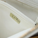 CHANEL Matelasse Chain Shoulder Bag Lamb Skin White Gold CC Auth bs37211-30