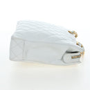 CHANEL Matelasse Chain Shoulder Bag Lamb Skin White Gold CC Auth bs37211-5