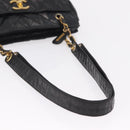 CHANEL Matelasse Chain Shoulder Bag Patent leather Black Gold CC Auth bs37212-11