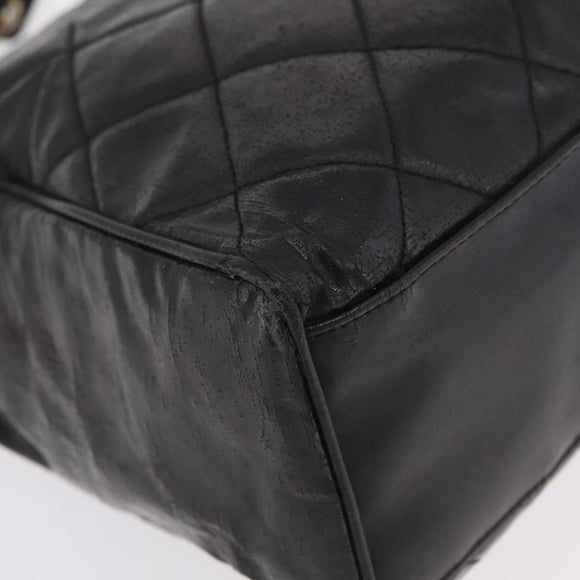 CHANEL Matelasse Chain Shoulder Bag Patent leather Black Gold CC Auth bs37212