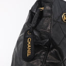 CHANEL Matelasse Chain Shoulder Bag Patent leather Black Gold CC Auth bs37212-20