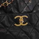 CHANEL Matelasse Chain Shoulder Bag Patent leather Black Gold CC Auth bs37212-21