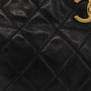 CHANEL Matelasse Chain Shoulder Bag Patent leather Black Gold CC Auth bs37212-3