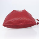 CHANEL Bicolore Shoulder Bag Lamb Skin Red Gold CC Auth bs37213-6