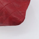 CHANEL Bicolore Shoulder Bag Lamb Skin Red Gold CC Auth bs37213-15